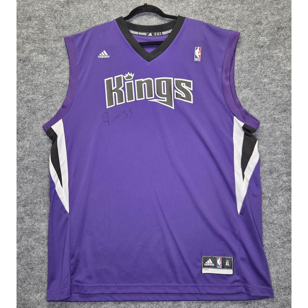 Sacramento Kings Jersey Mens XL Purple NBA Basketball Adidas Autograph Tank